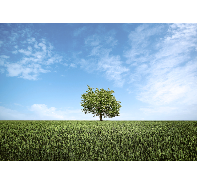 Nature wall mural solitary tree landscape - TenStickers