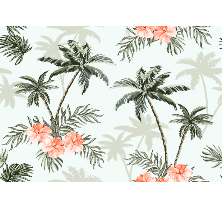 Nature wall mural tropical palm leaves - TenStickers
