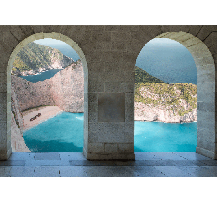 Landscape mural coastal view arch - TenStickers