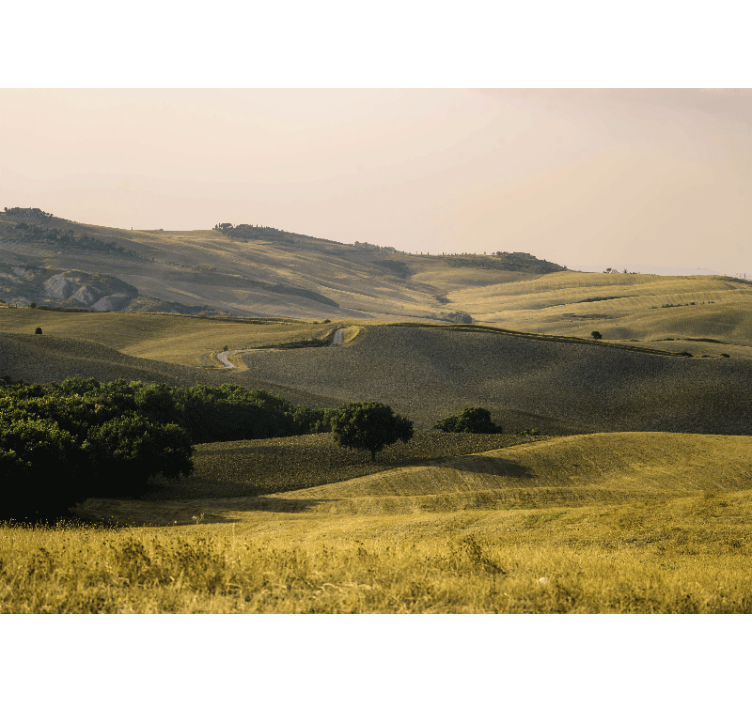 Landscape mural rolling hills scenery - TenStickers