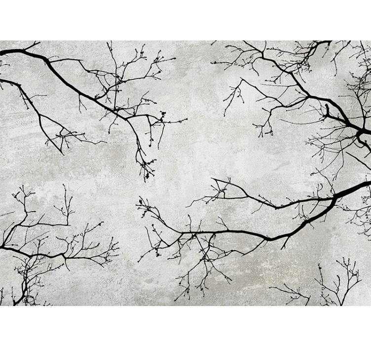 Tree branches background nature wall mural - TenStickers