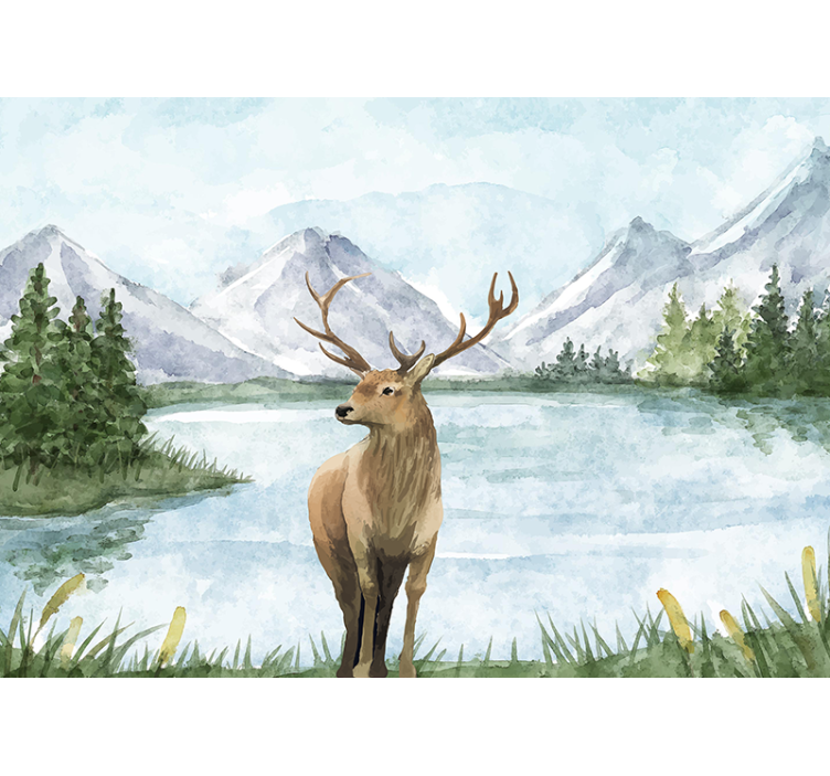 Majestic elk landscape animal mural - TenStickers