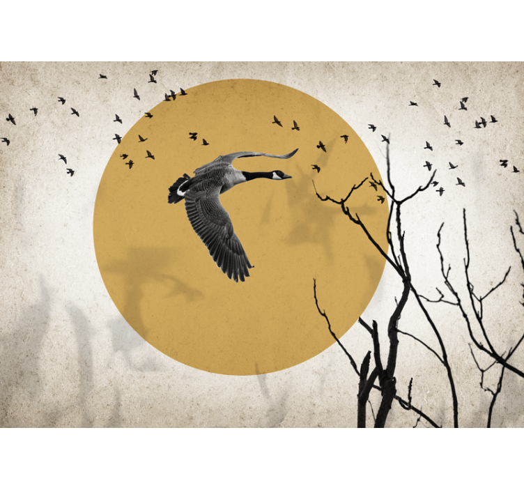 Animal mural flying goose silhouette - TenStickers