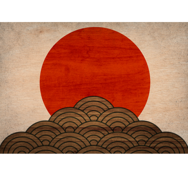 Animal mural red sun waves design - TenStickers