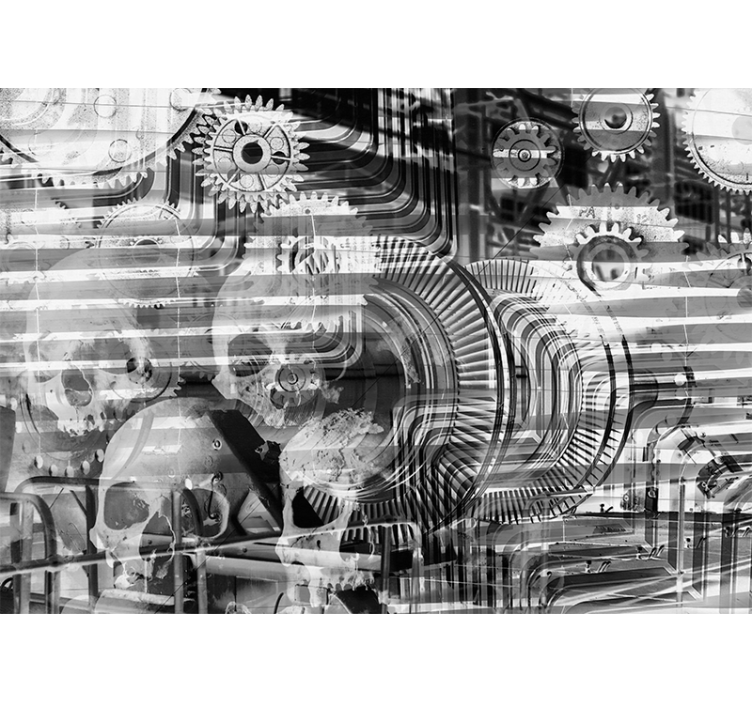 Abstract wall mural mechanical skull designs - TenStickers