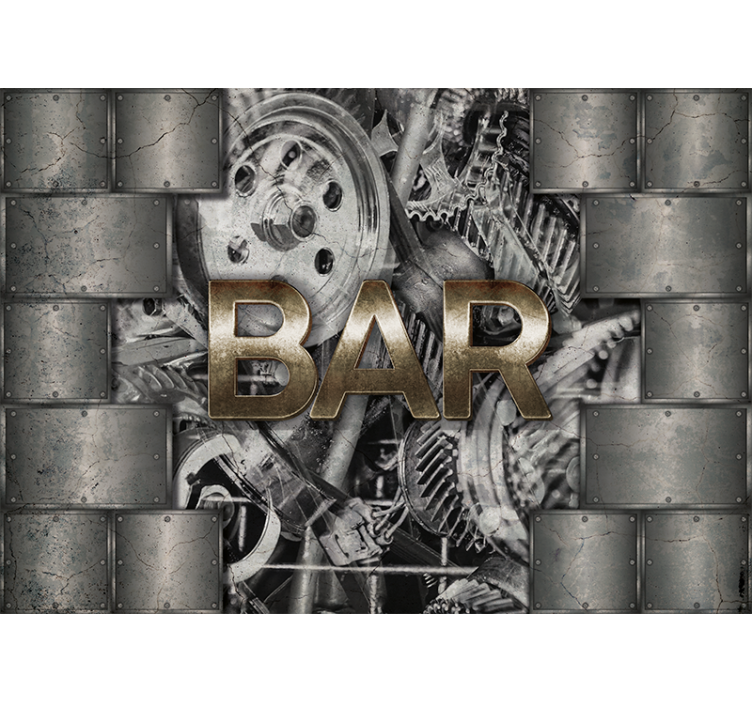 Metal Industrial Bar Sign modern wall mural - TenStickers