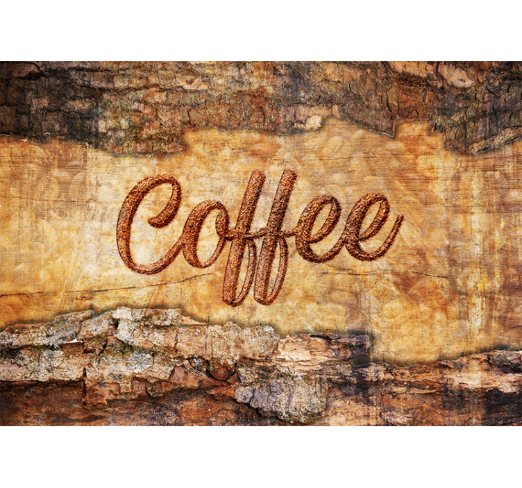 Phrase wall mural coffee textured design - TenStickers
