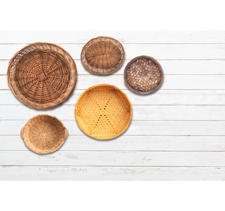 Woven basket patterns wall mural - TenStickers