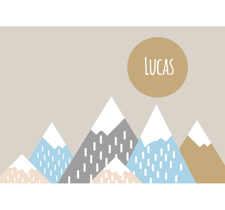 Kids wall mural mountain peaks design - TenStickers