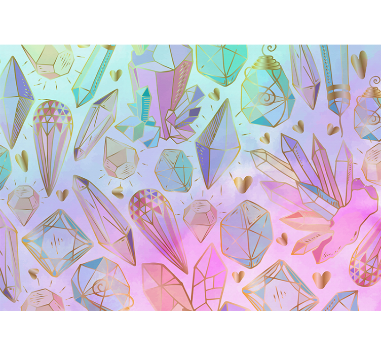 Painting mural geometric gemstones design - TenStickers