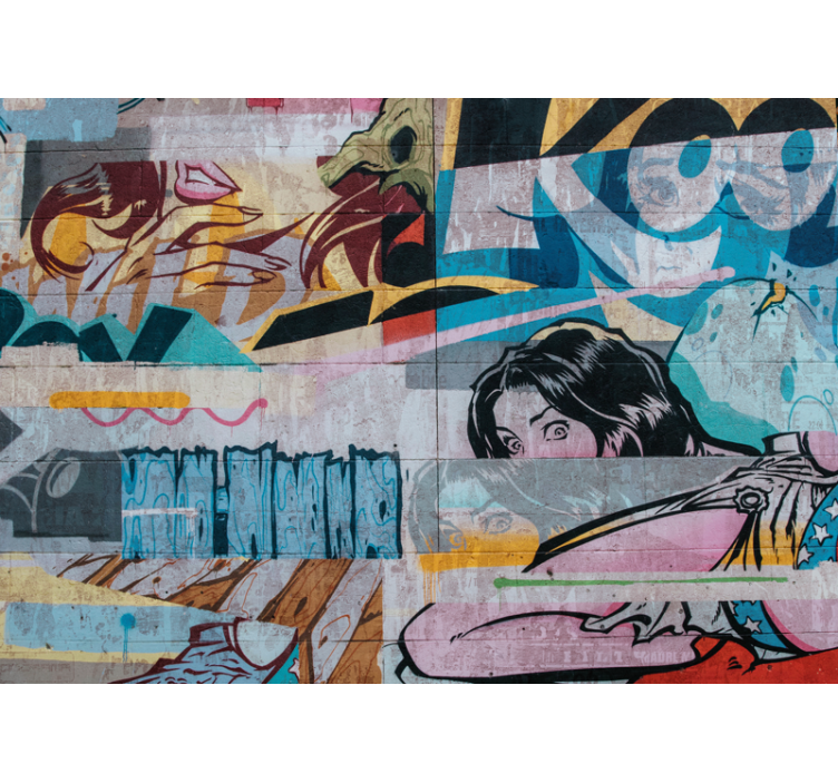 Urban wall mural metropolitan graffiti art - TenStickers