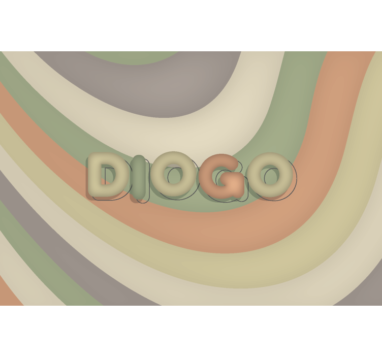 Curved stripes witj name kids wall mural - TenStickers