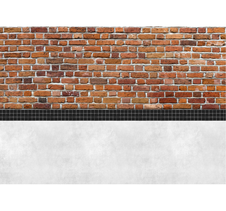 Red tiled bricks brick mural - TenStickers