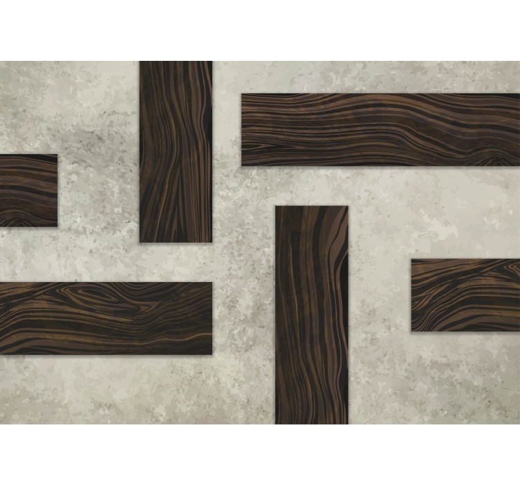 Concrete and wood texture bathroom wall mural - TenStickers