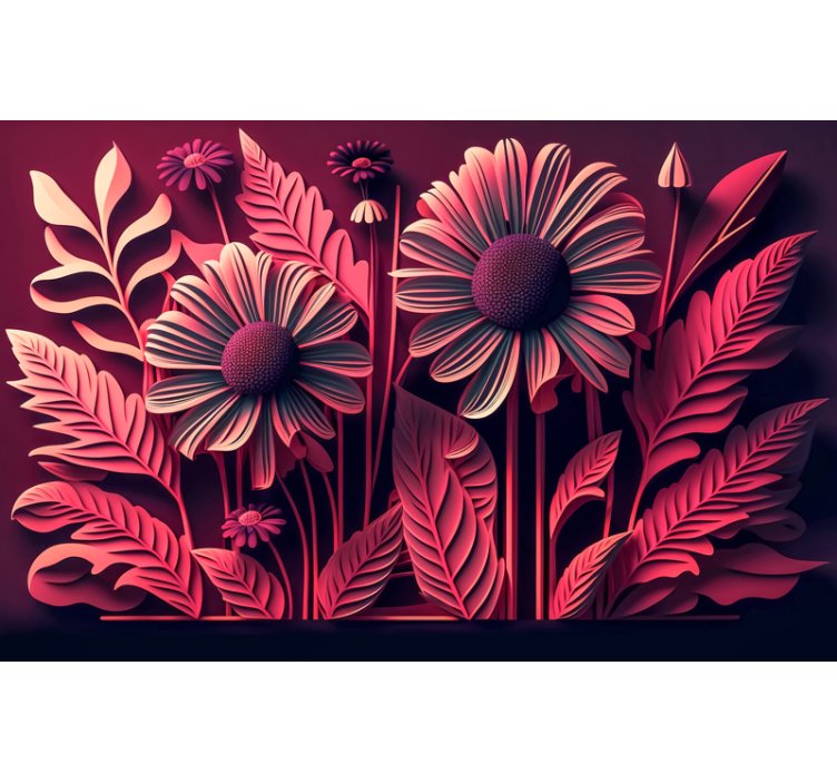 Viva magenta Digital Nature wall mural - TenStickers