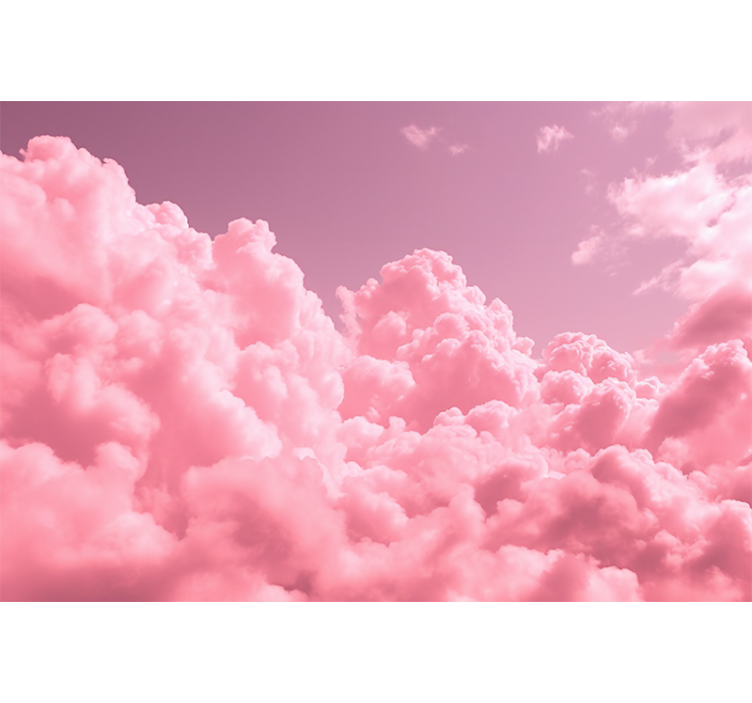 Pink fluffy clouds Kids wallpaper - TenStickers
