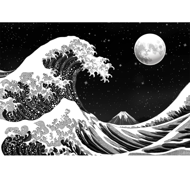 Japanese kanagawa wave Art Wall Mural - TenStickers