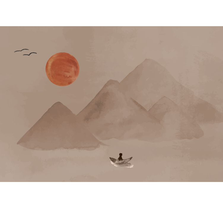 Japanese landscape Terracotta wall mural - TenStickers