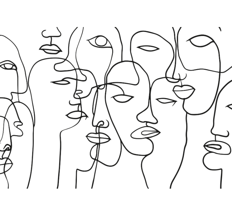 Face pattern abstract wall mural - TenStickers