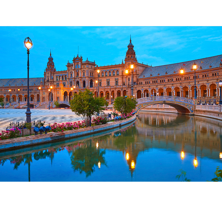 Spanish Plaza Night wall mural - TenStickers