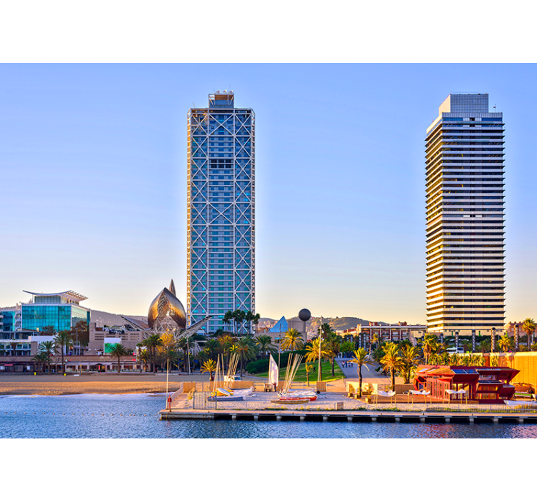 Coastal View barcelona mural - TenStickers