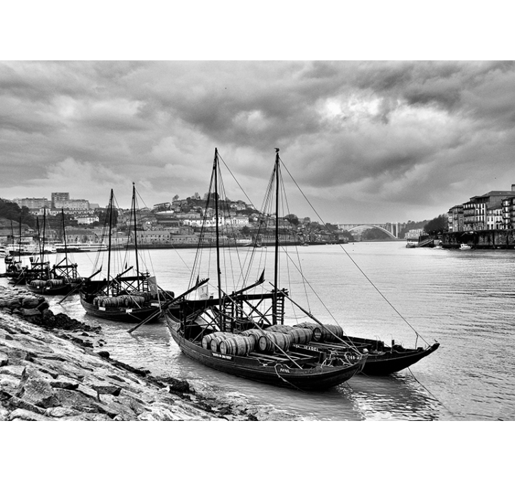 Oporto Gray Scales wall mural - TenStickers