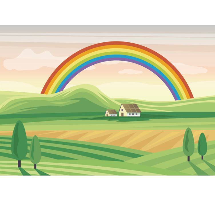 Rainbow Landscape kids wall mural - TenStickers