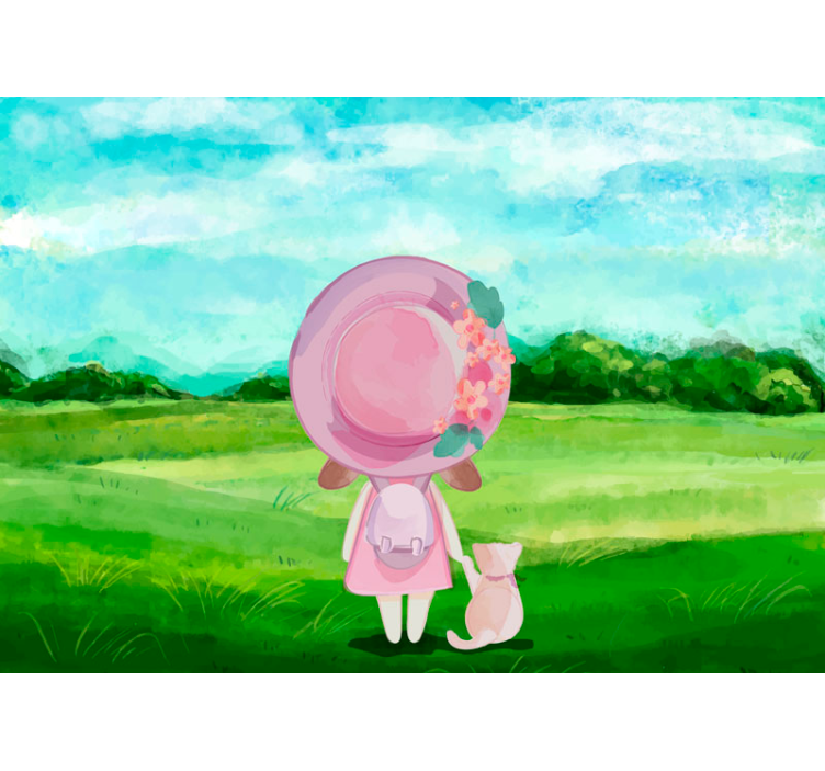 Pastoral Fantasy Scene kids wall mural - TenStickers