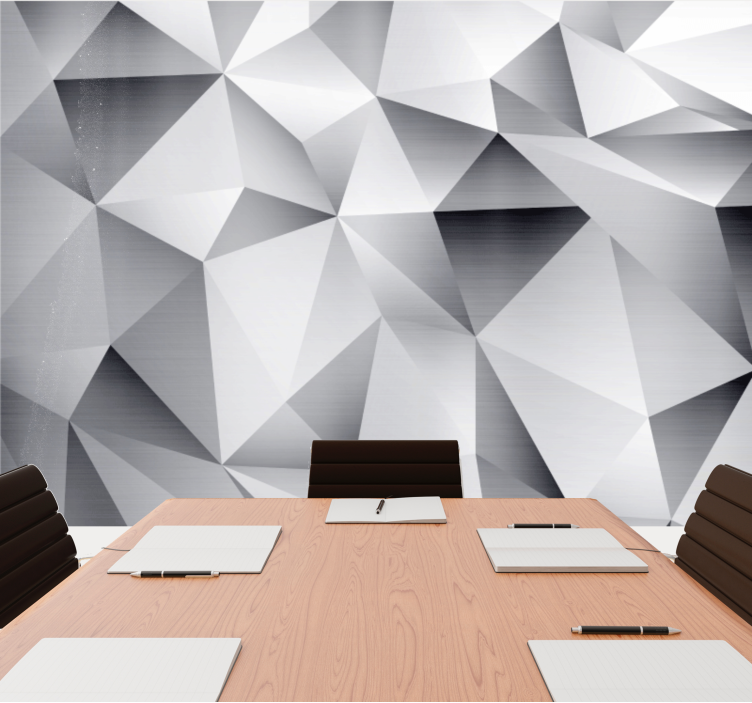 3d wall mural geometric facet patterns - TenStickers