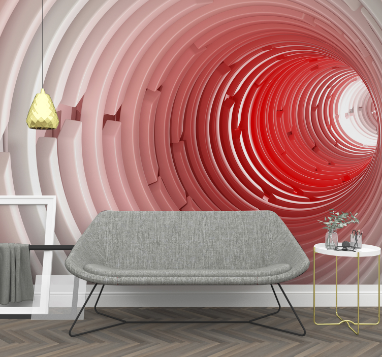 3d wall mural spiral tunnel design - TenStickers