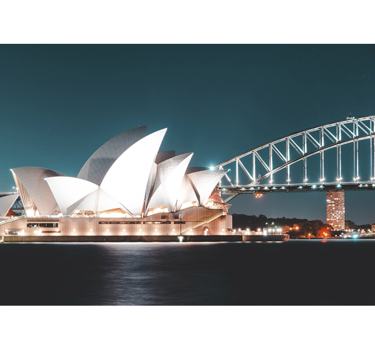 Opera House and Habour Bridge City wall mural - TenStickers