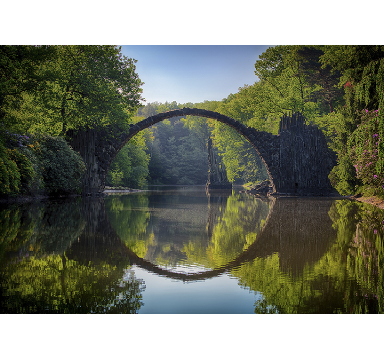 Nature wall mural Bridge Reflection - TenStickers