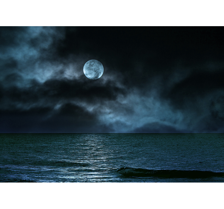 Moonlit Seascape under the sea mural - TenStickers