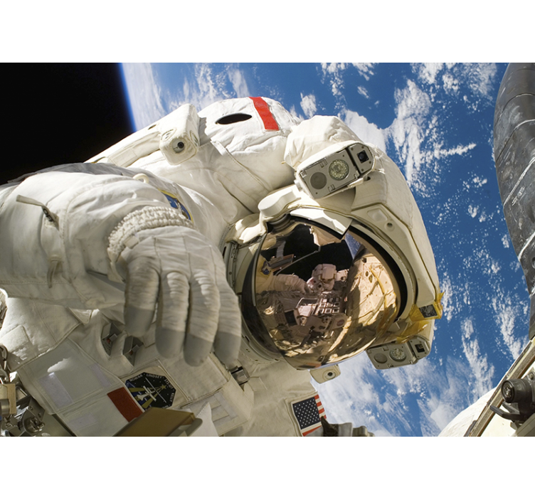 Space wall mural astronaut floating in space - TenStickers