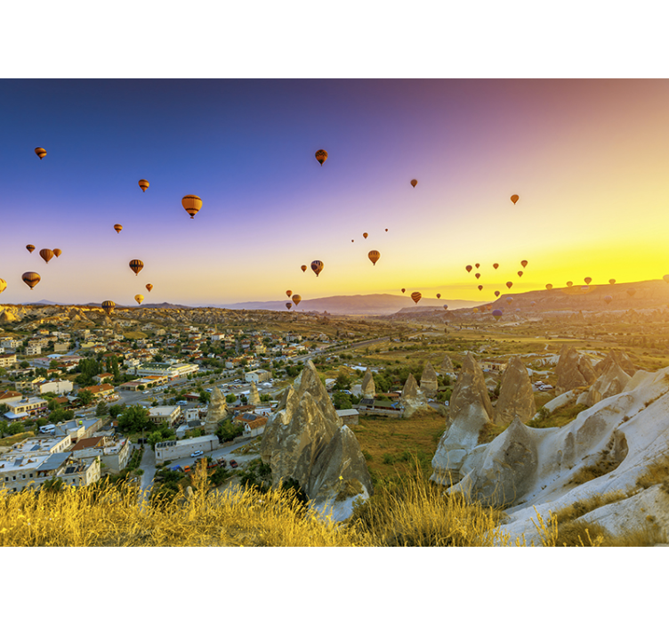 Landscape mural hot air balloons over cappadocia - TenStickers