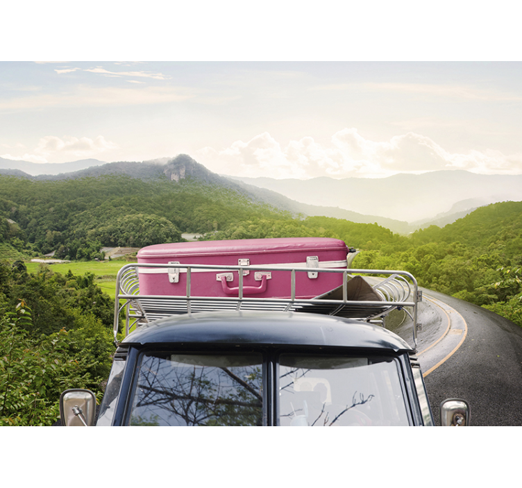 Vintage Suitcase Adventure vehicle wall mural - TenStickers