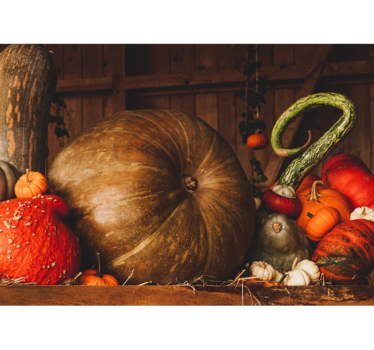Wall mural autumn harvest arrangement - TenStickers