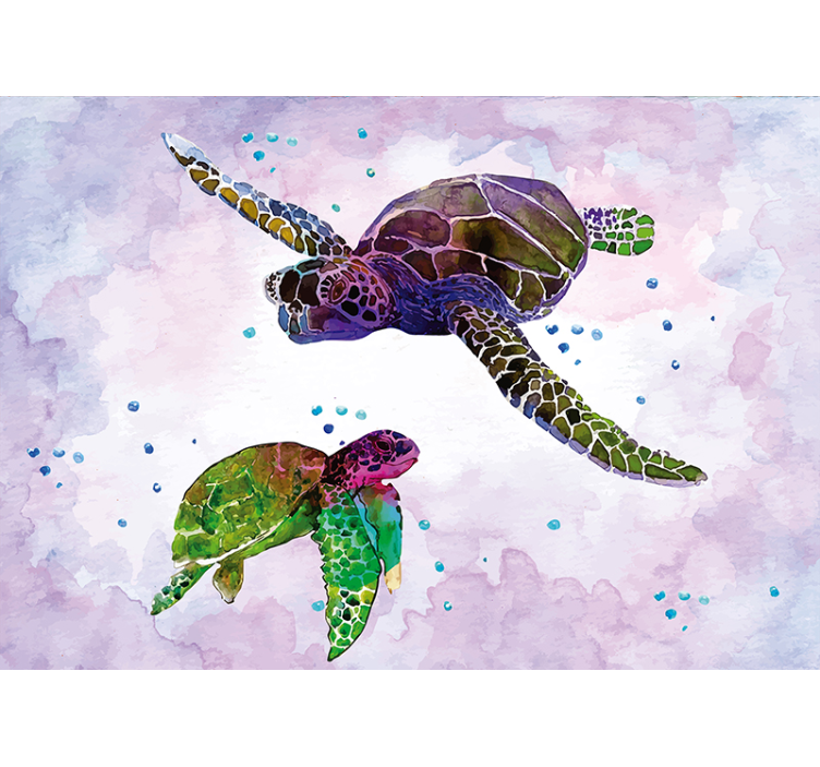 Animal mural colorful sea turtle - TenStickers