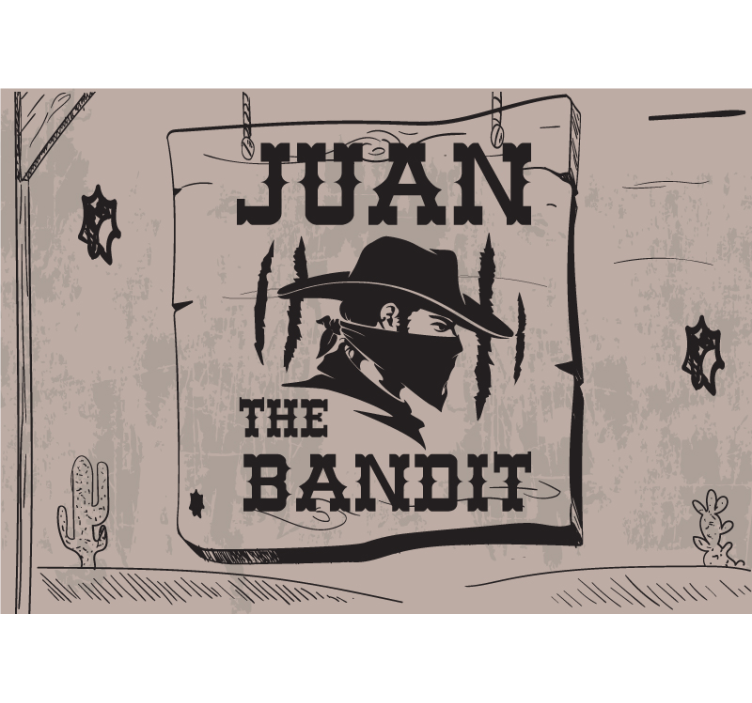 Phrase wall mural personalized bandit design - TenStickers