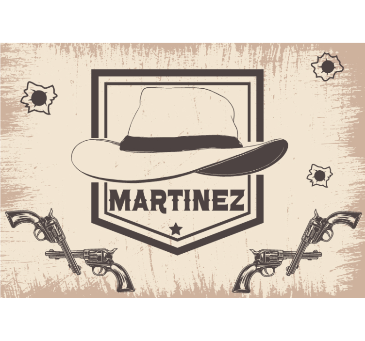 Teenage wall mural customizable cowboy theme - TenStickers