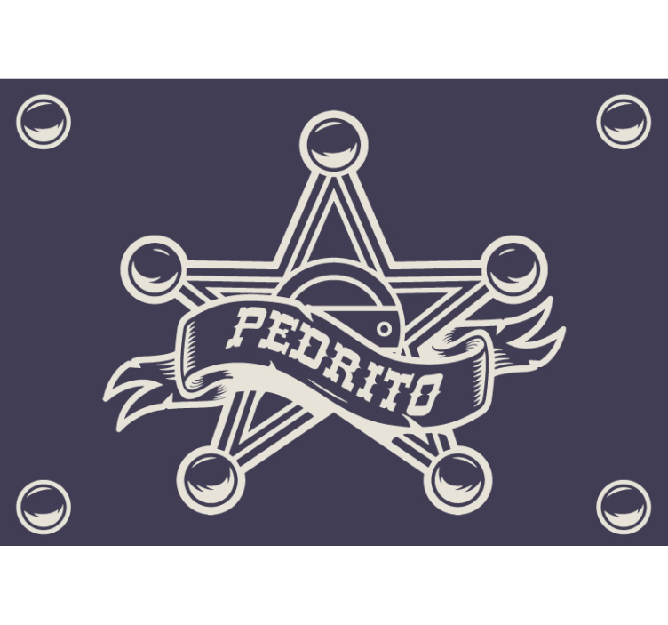 Kids wall mural custom sheriff badge design - TenStickers