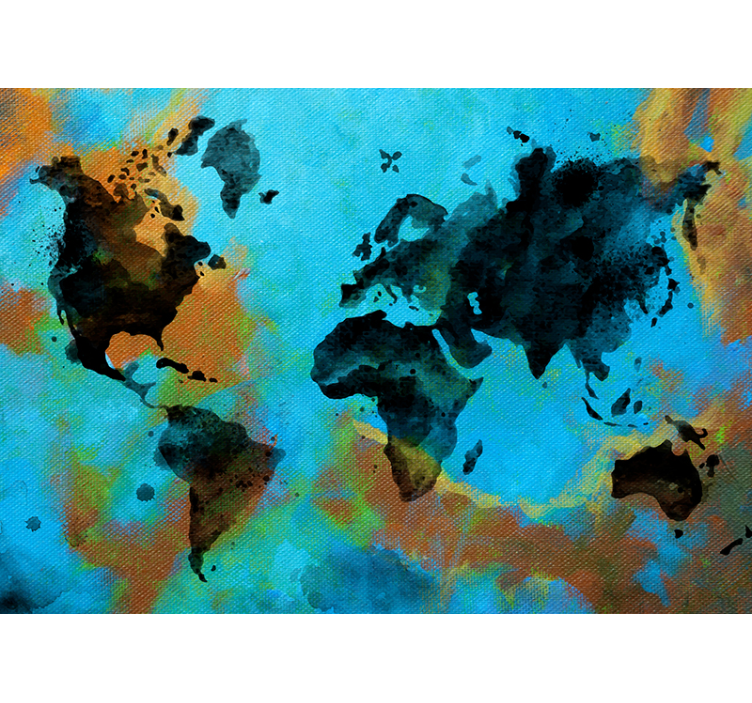 Artistic Design world map mural - TenStickers