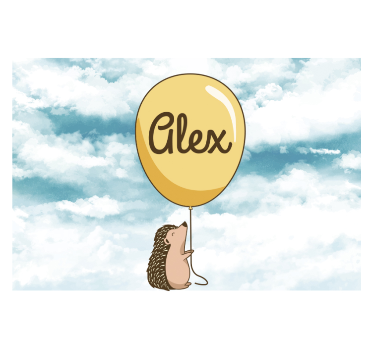 Romantic wall mural hedgehog balloon delight - TenStickers