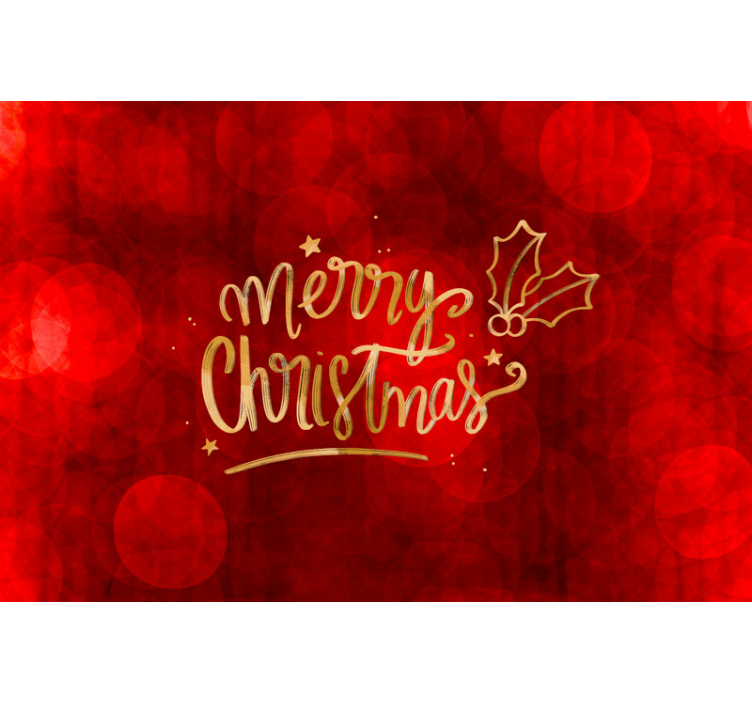 Merry Christmas in red Lounge Photo Wallpaper - TenStickers