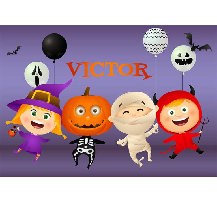 Happy halloween drawing wall mural - TenStickers