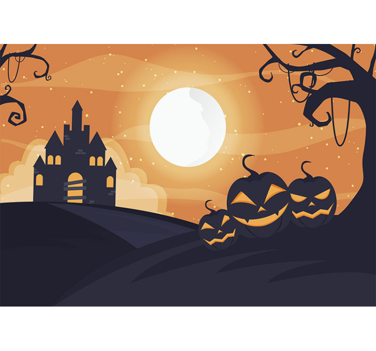 Haunted Castle Night halloween wall mural - TenStickers