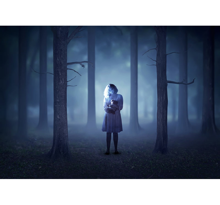 Fantasy wall mural girl in the mist - TenStickers
