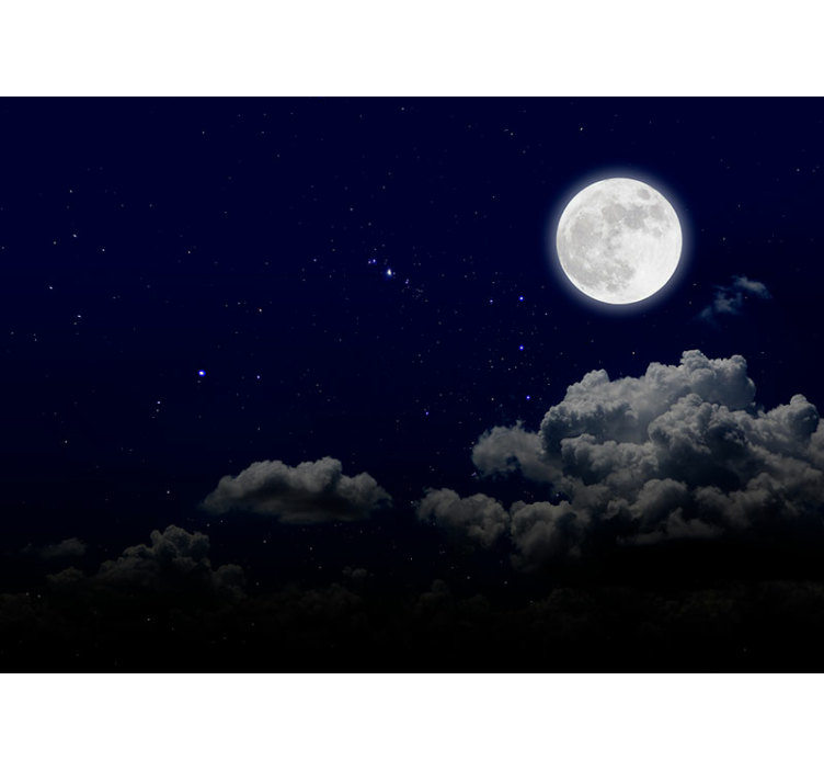 Sky wall mural moonlit starry night - TenStickers