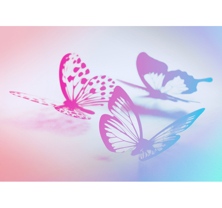 Elegant Butterfly Silhouettes flower mural - TenStickers