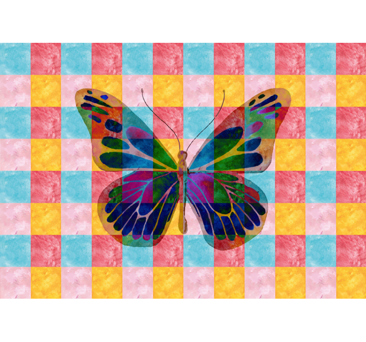 Flower mural colorful butterfly design - TenStickers